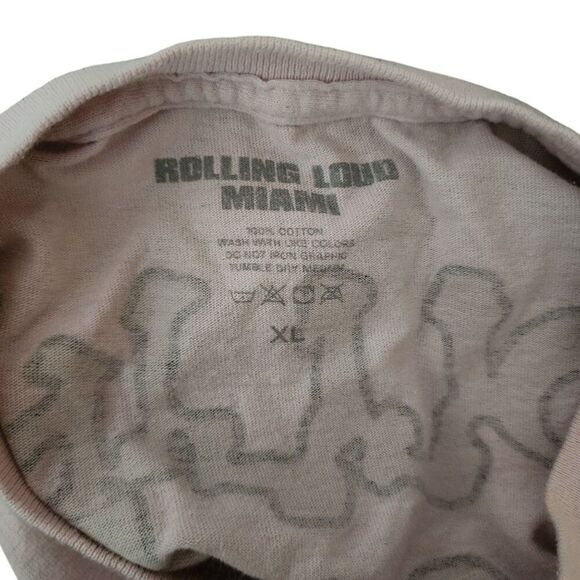 Rolling Loud Miami Concert Tshirt Cut Off Womens XL Pink Post Malone Travis Scot - Picture 6 of 6